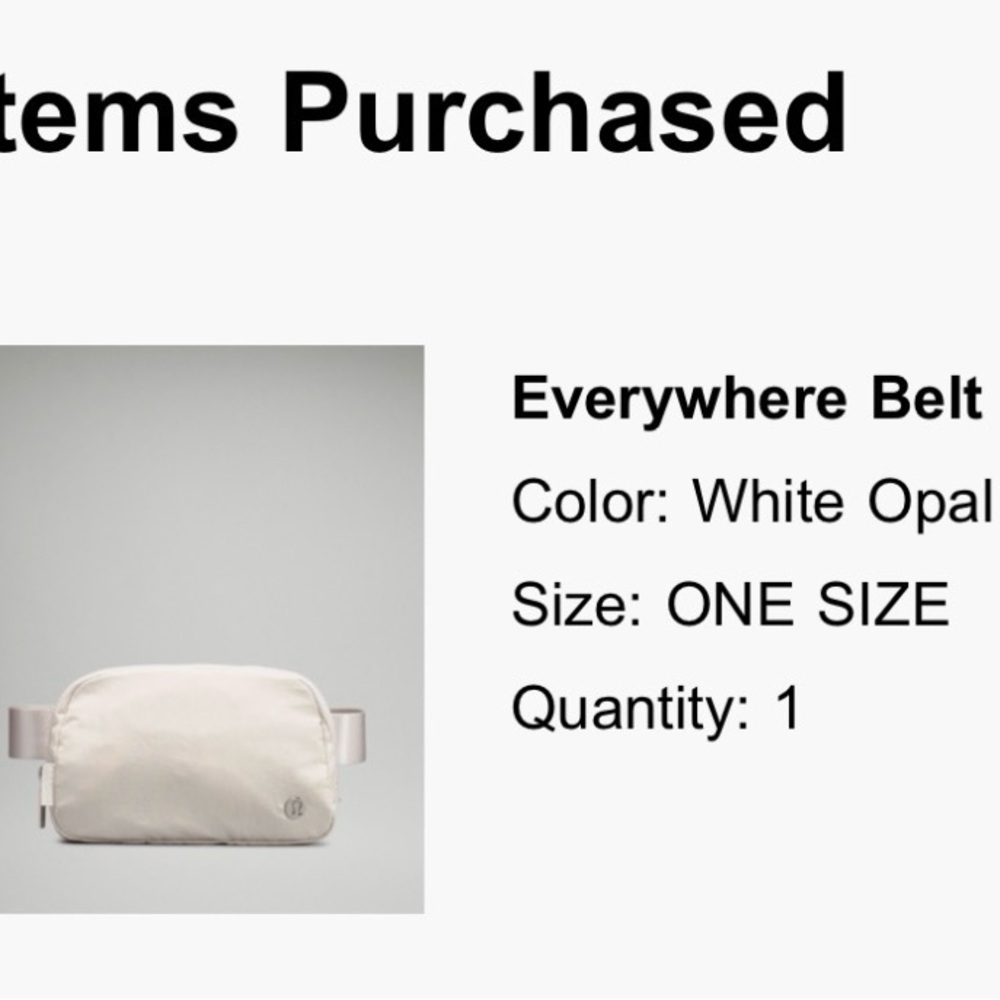 Lulu lemon white opal belt bag